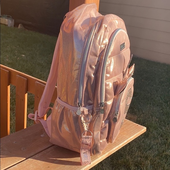 Rose Gold Quilted Unicorn Initial  Backpack “S” - Picture 4 of 11